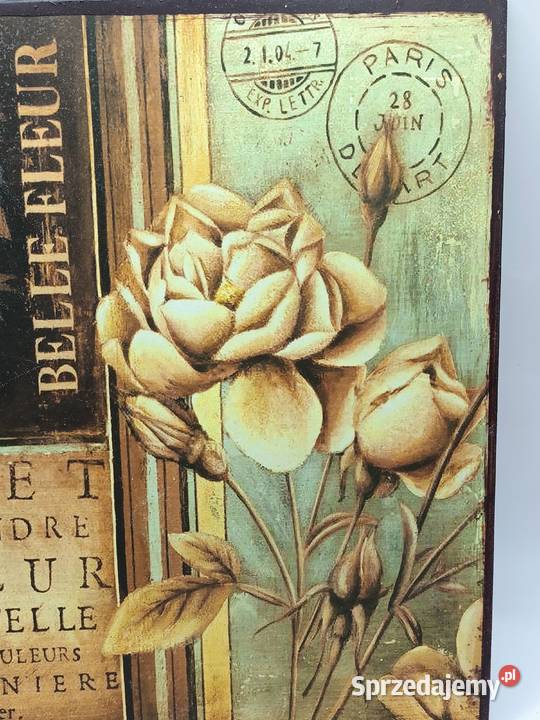 Szyld metalowy vintage znak reklama róże PARIS