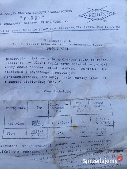 Zestaw palnikową do spawania i cięcia Metrix Palniki łódzkie Kamieńsk