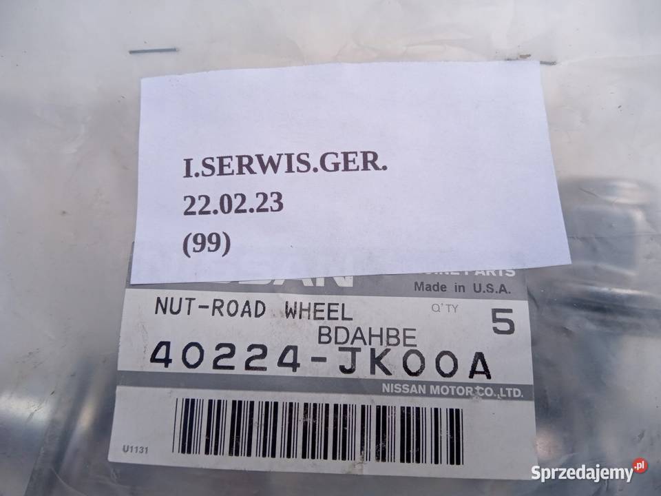 NAKRĘTKI KÓŁ INFINITI QX50 QX70 Q50 Q70 Q60 370Z osobowe Pozostałe Nowy Tomyśl