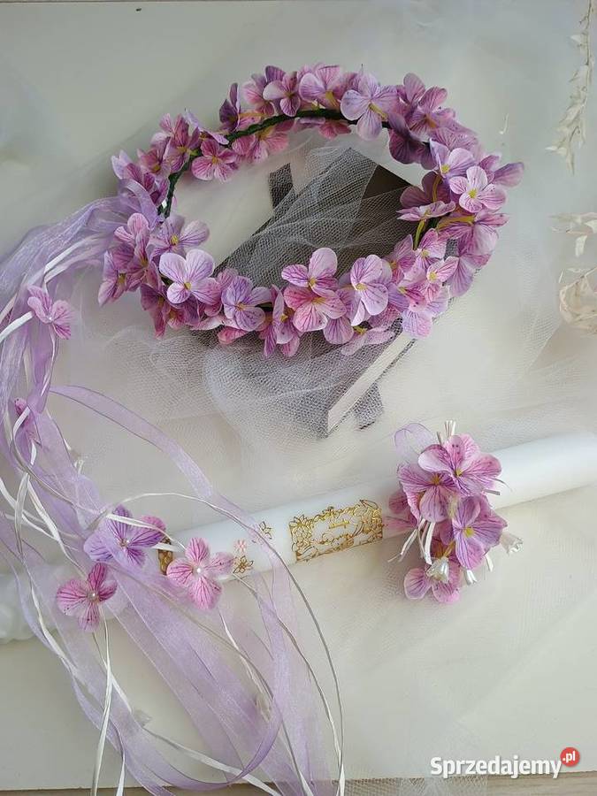 Wianek komunijny fioletowy lila Pozostałe Poznań sprzedam