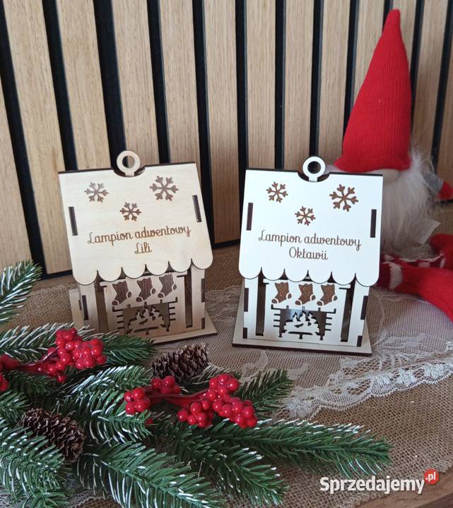 Lampion adwentowy z imieniem kominek łódzkie