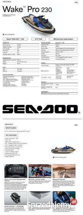 Skuter wodny Seadoo Wake PRO 230 Sand Dazzling