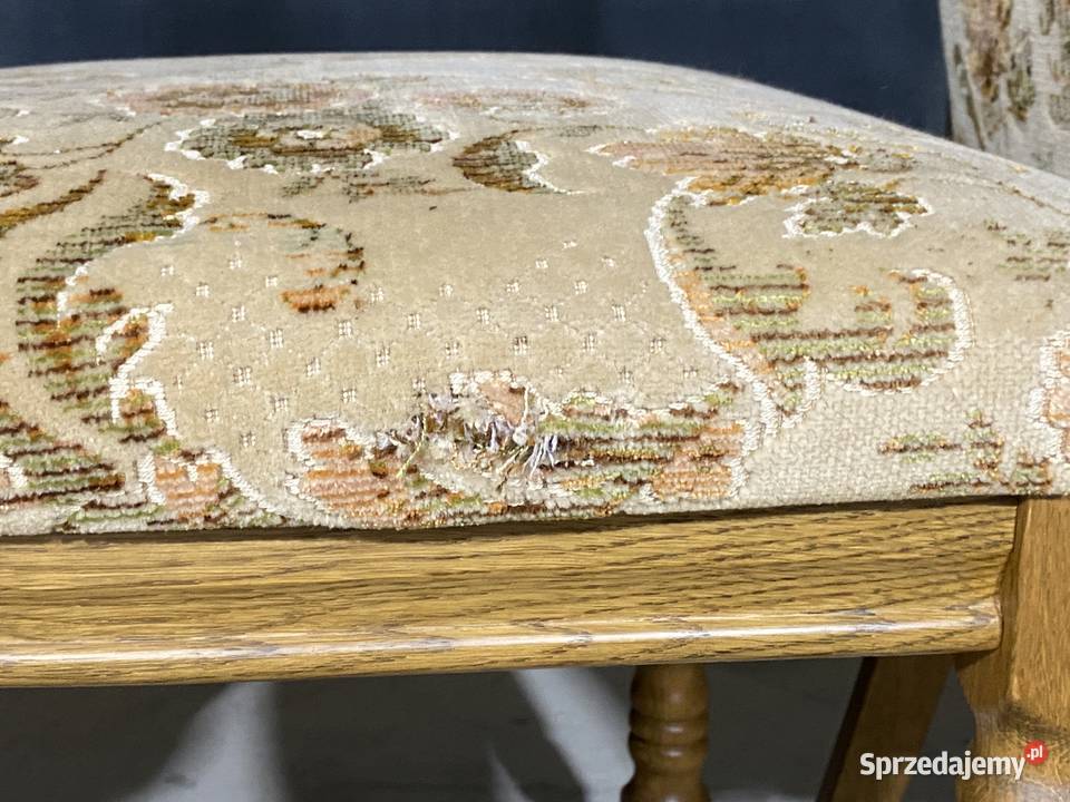 Dębowy komplet do jadalni rozkładany stół 8 140cm