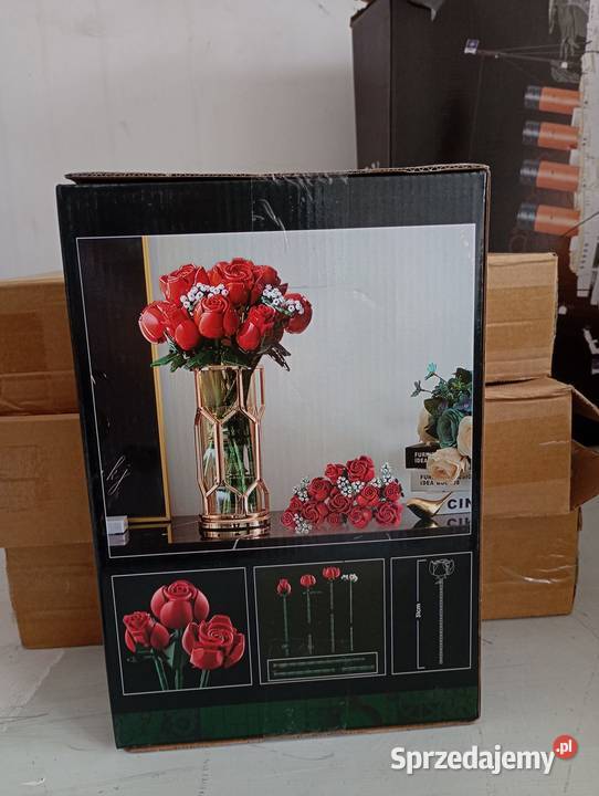 Bukiet Róż z Klocków Elegancka Dekoracja DIY 822 Biała Podlaska
