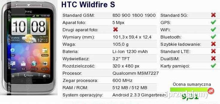 Smartfon HTC Wildfire S A510e 512 MB 512 MB 3G Kraków