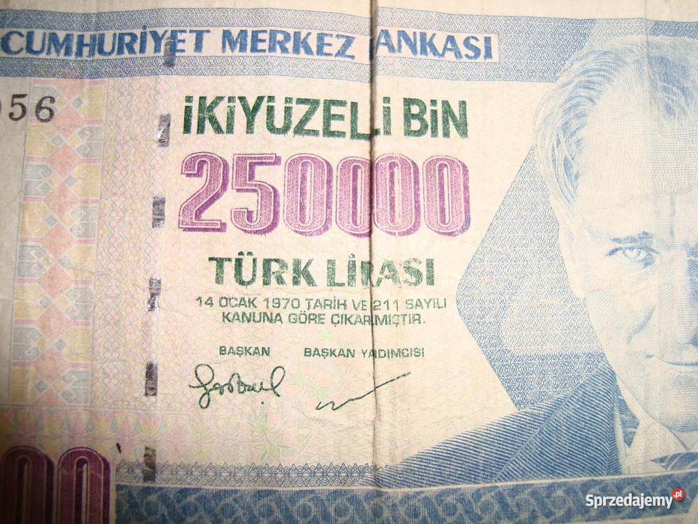 Banknot stare liry tureckie Świdnica sprzedam