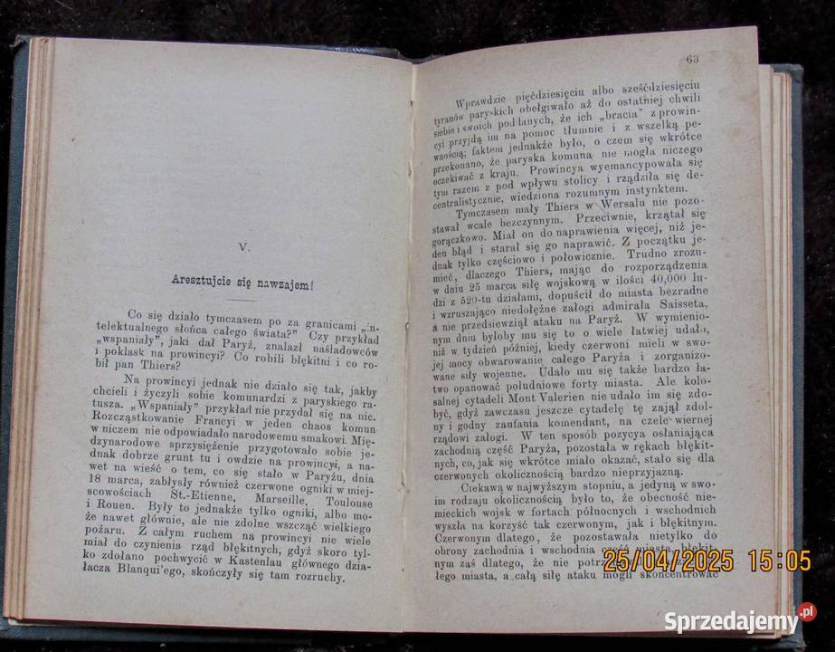 Historia Komuny paryskiej 1871 spisana Bychawka Trzecia