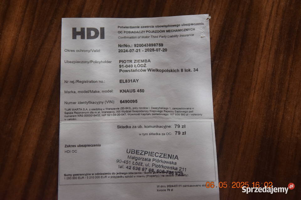 przyczepa kempingowa Knaus 450 Eiffeland