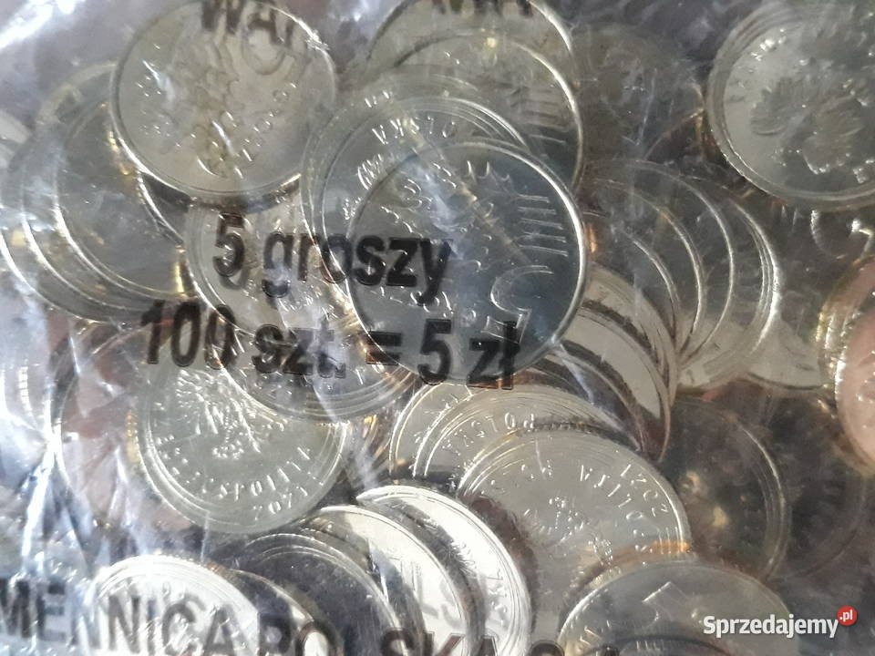 5 Groszy x 100 2021 r menniczy woreczek wielkopolskie Konin