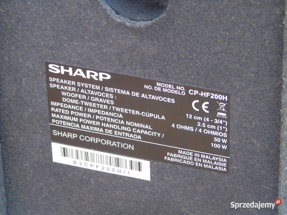 Kolumny Sharp CPHF200 sprawne 2x 100 wat WYSYŁKA Jasło