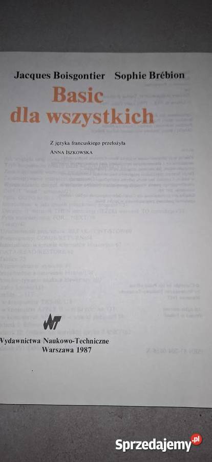 Basic wszystkich WNT 1987 r Książka Antykwariat