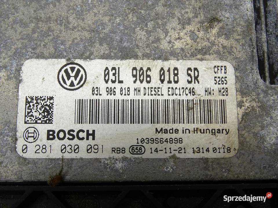 STEROWNIK KOMPUTER SILNIKA 03L906018SR 20 TDI osobowe
