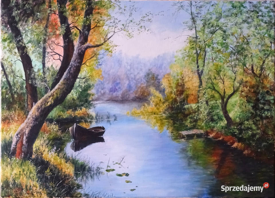 Pejzaż z łódką Łopuszno