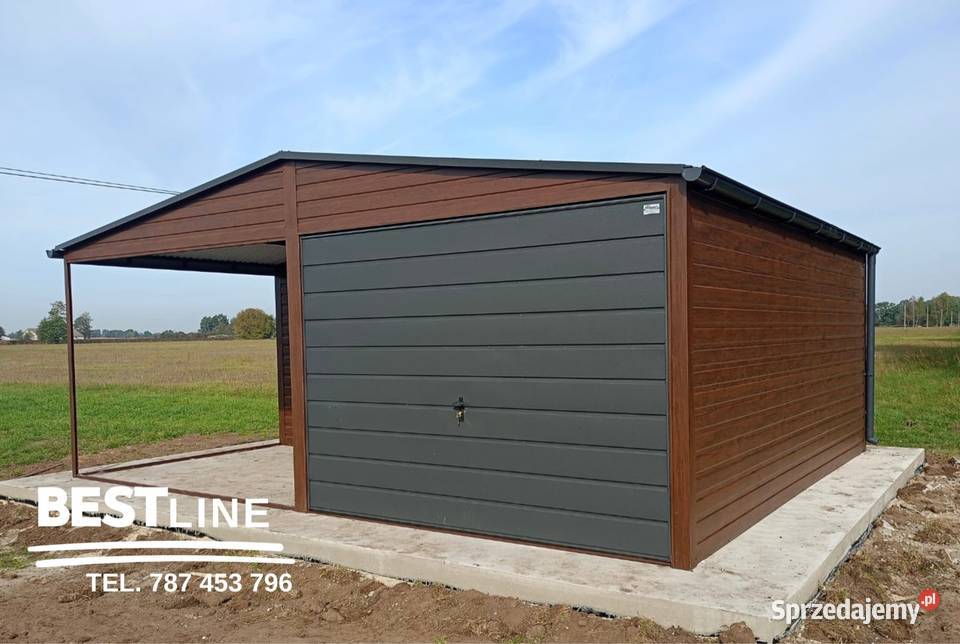 Garaż 6x5 z wnęką poziomy panel Premium małopolskie Bochnia