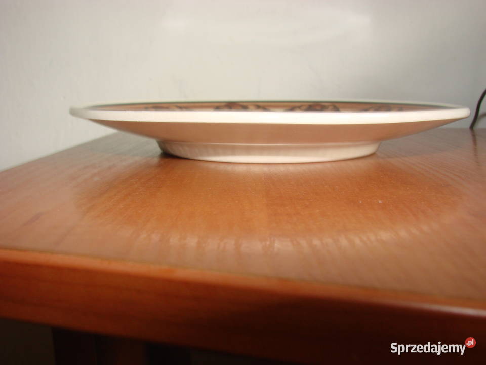 Koło fajansowy talerz dekoracyjny PRL pomorskie
