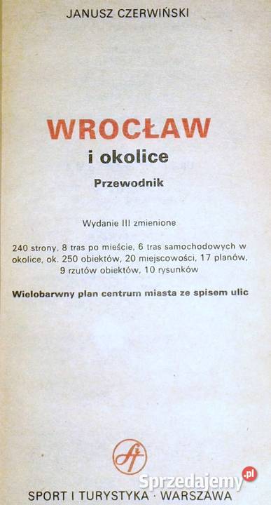 Wrocław i Przewodnik Janusz Czerwiński Pozostałe Chełm sprzedam