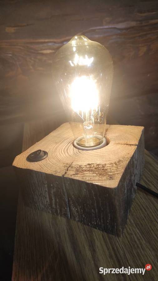 Lampka drewniana rustykalna loftowa warmińsko-mazurskie