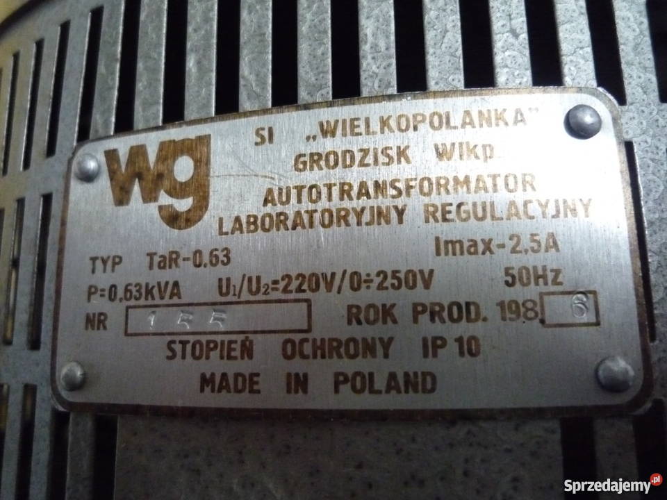 Autotransformator regulowany laboratoryjny TaR wielkopolskie Poznań sprzedam