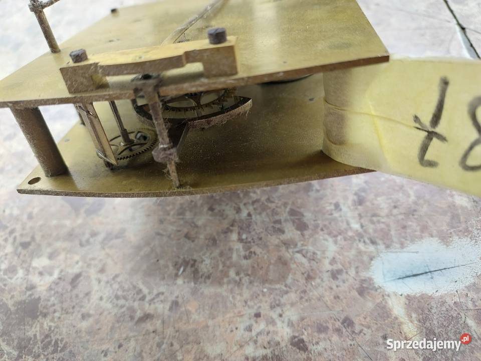 787 Mechanizm starego zegara linkowego żyłkowego Antyki Tczew
