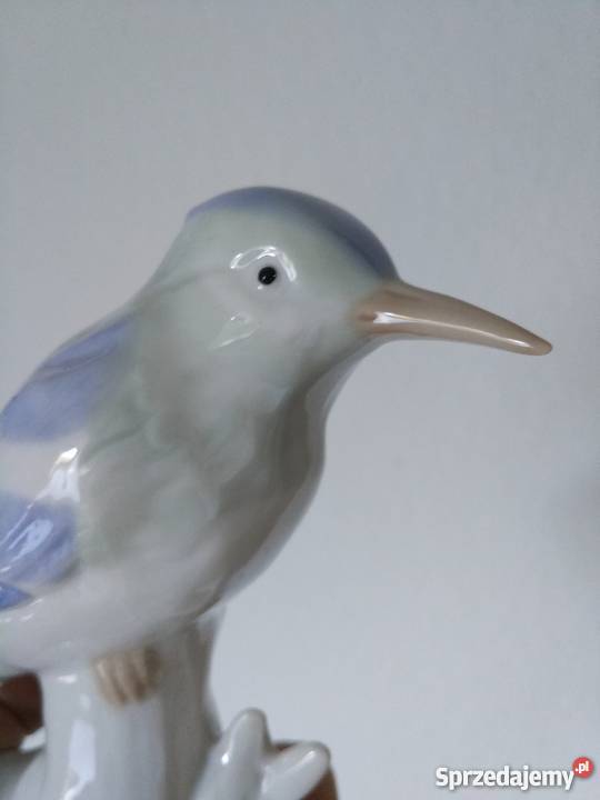 Piękny ptak z porcelany Porcelana i szkło Ropa