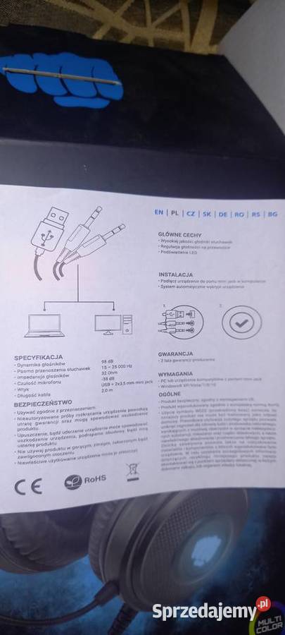 Słuchawki FURY WARHAWK z mikrofonem podświetlane