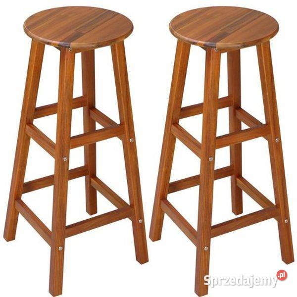 Stołki barowe lite drewno akacjowe stołek hoker 34cm Zamość