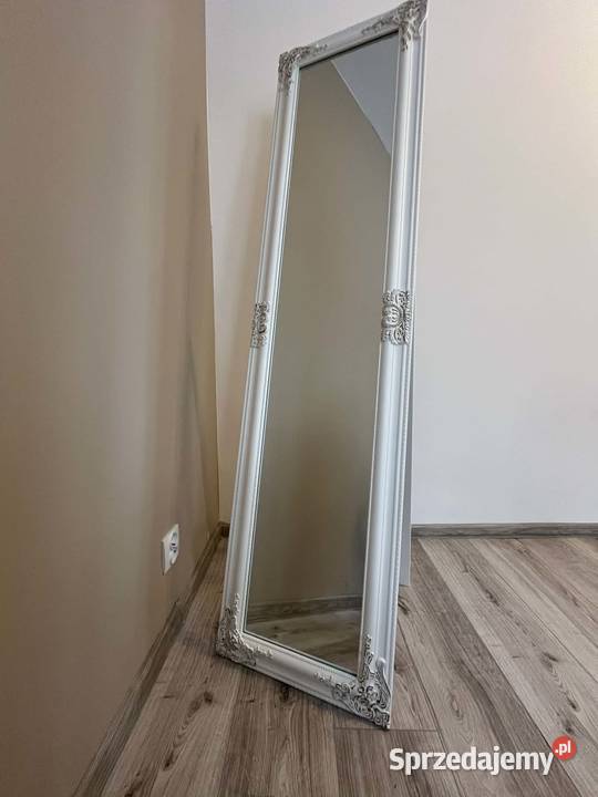 Lustro białe ze złotymi zdobieniami Ruda-Huta