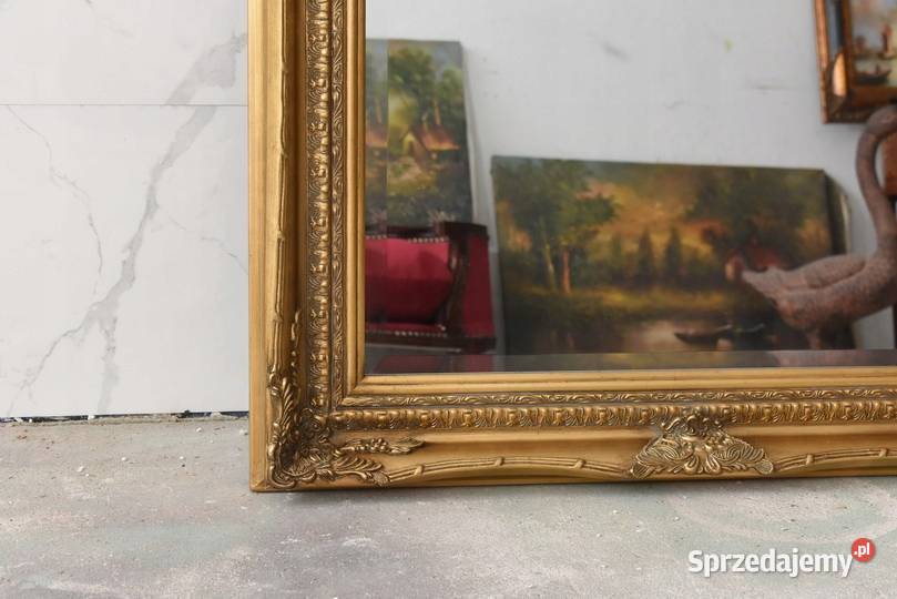 Złote Lustro Długie Wąskie Secesja Złote 169 x Lustra Kraków sprzedam