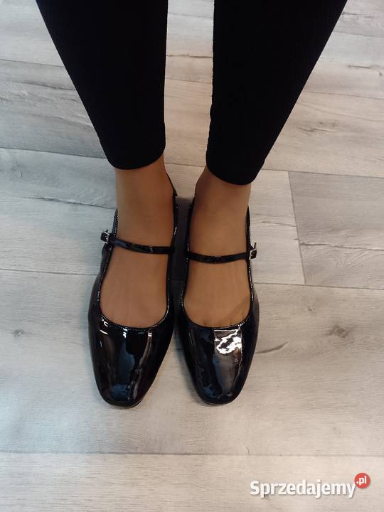 43 Czarne baleriny czółenka wieczorowe z odkrytą Kraków sprzedam