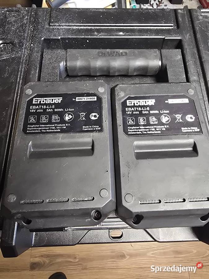 Akumulator Bateria Erbauer 5Ah 18V 2 Narzędzia Lizaki