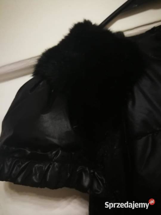 Kamizelka czarna pikowana z futerkiem SM Zielonki