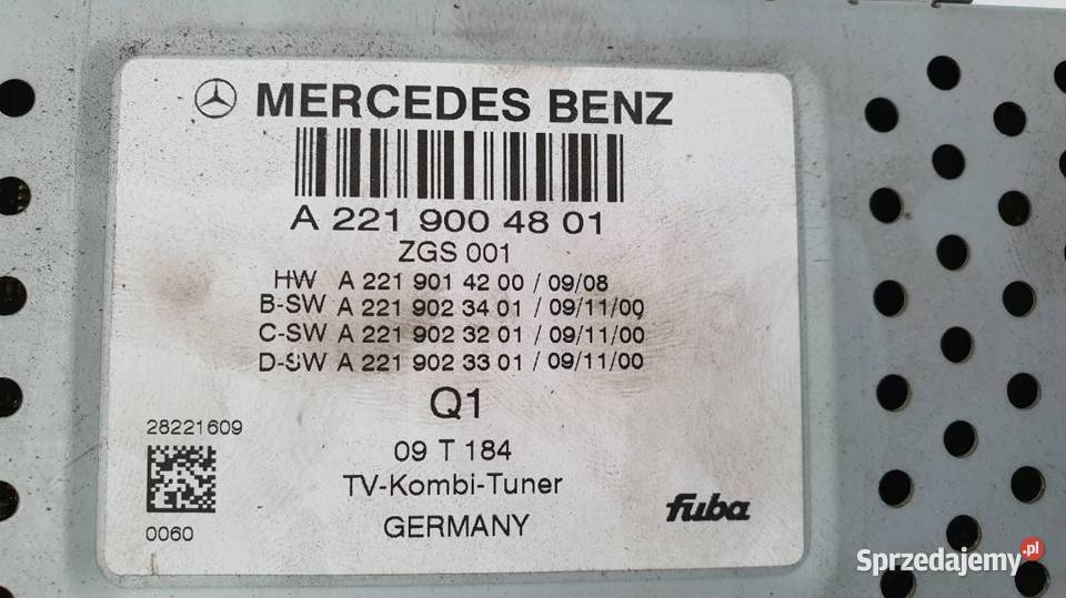 MODUŁ TV TUNER A2219004801 SKLASA W221 LIFT FV23 osobowe