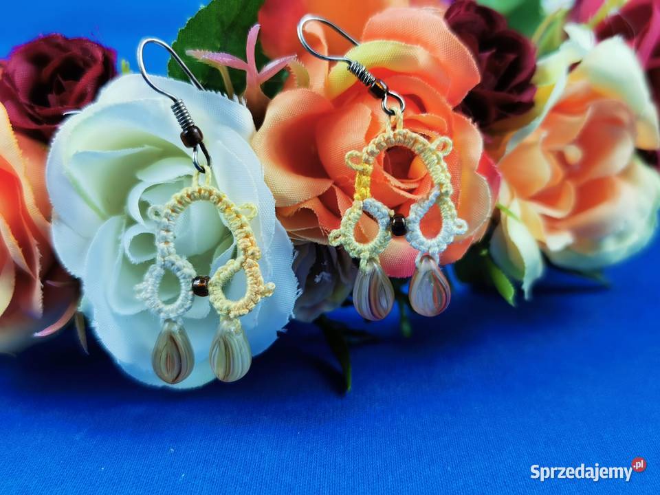 Kolczyki frywolitkowe Wiśniowa