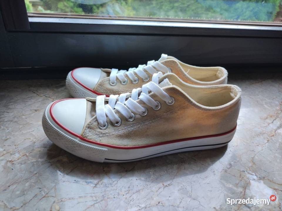 płaskie niskie białe trampki tenisówki lniane