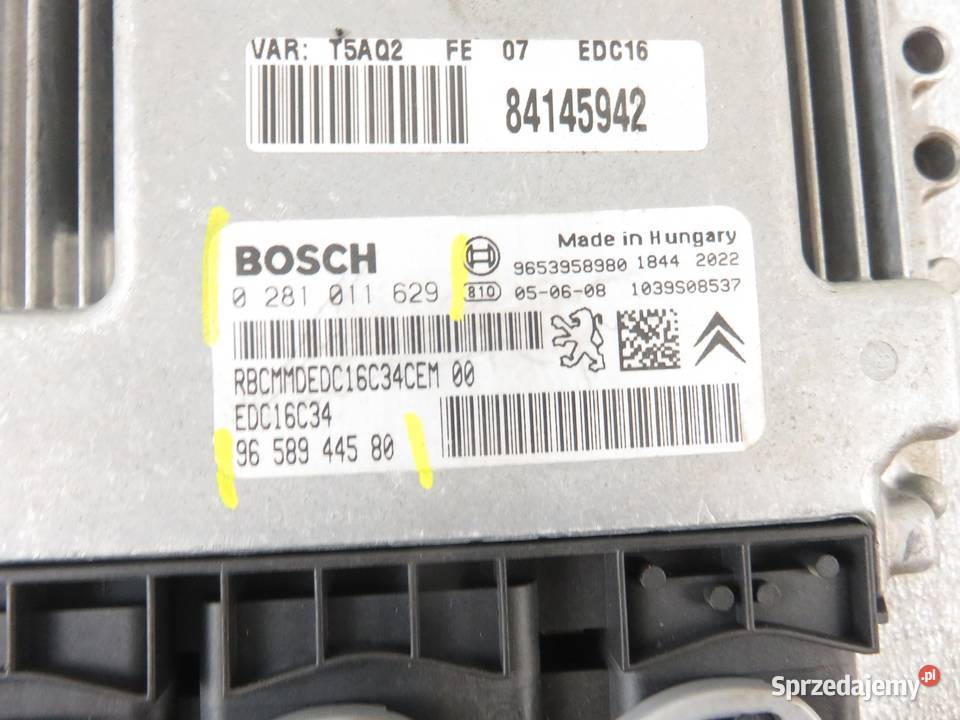 STEROWNIK PEUGEOT 307 16 HDi 0281011629