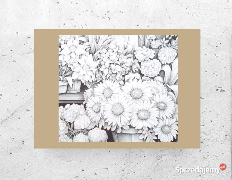 hygge plakat z kwiatami biało czarny plakat A4 Plakaty Szczecin