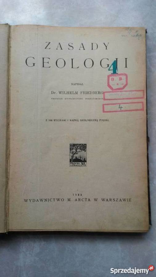 Zasady Geologji WFriedberg 1923 r Jarosław