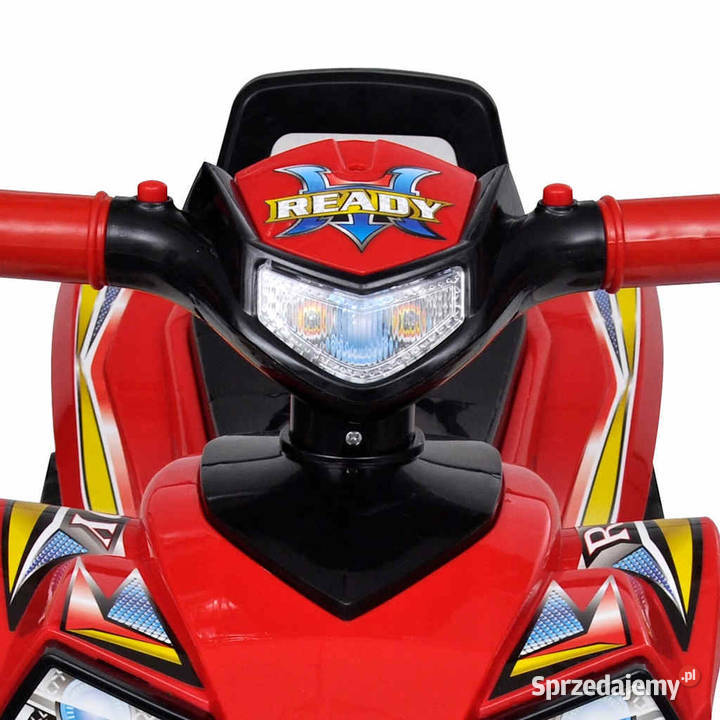 Czerwony quad jeździk dzieci ze światłem i Warszawa