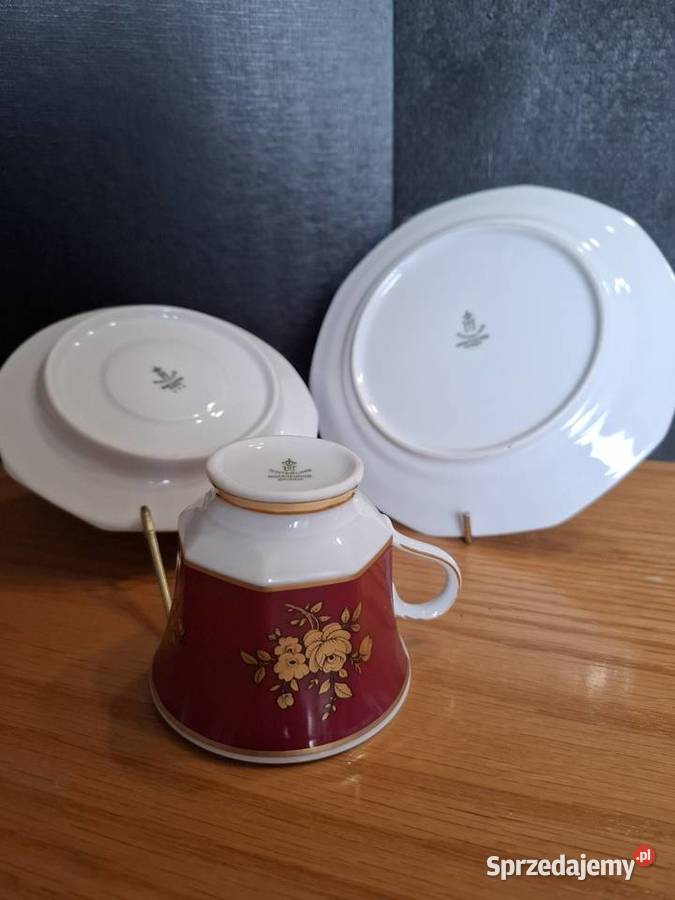 Zestaw filiżanka i dwa tależyki Porcelana i szkło Częstochowa