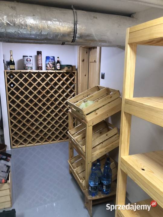 Regał stojak na wino duży lite drewno Chełmża
