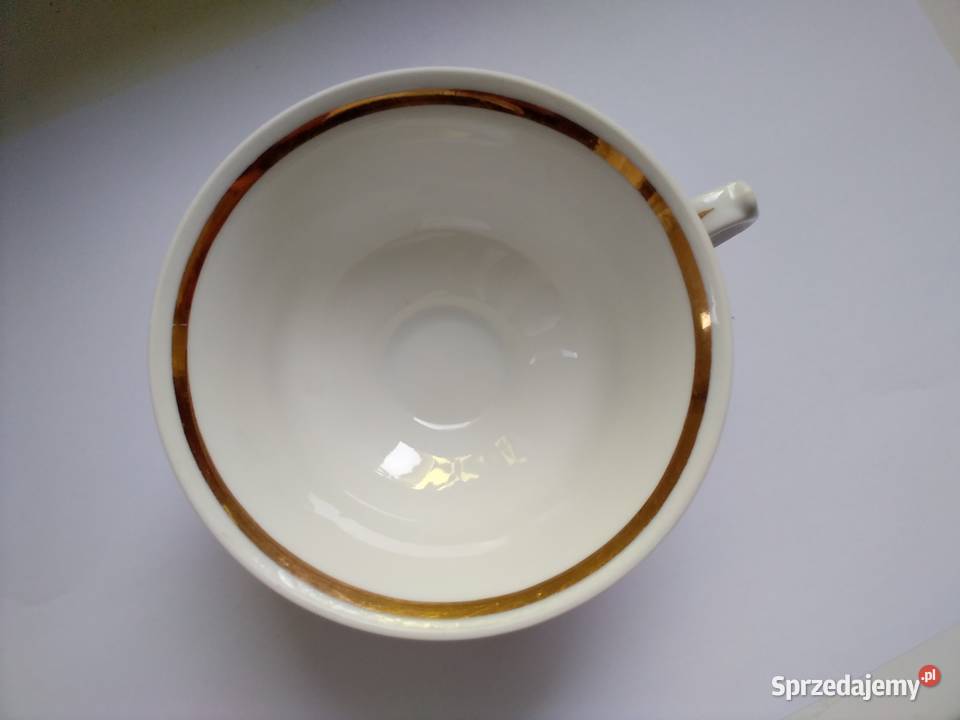 Filiżanki porcelanowe z mlecznikiem biały Łódź sprzedam