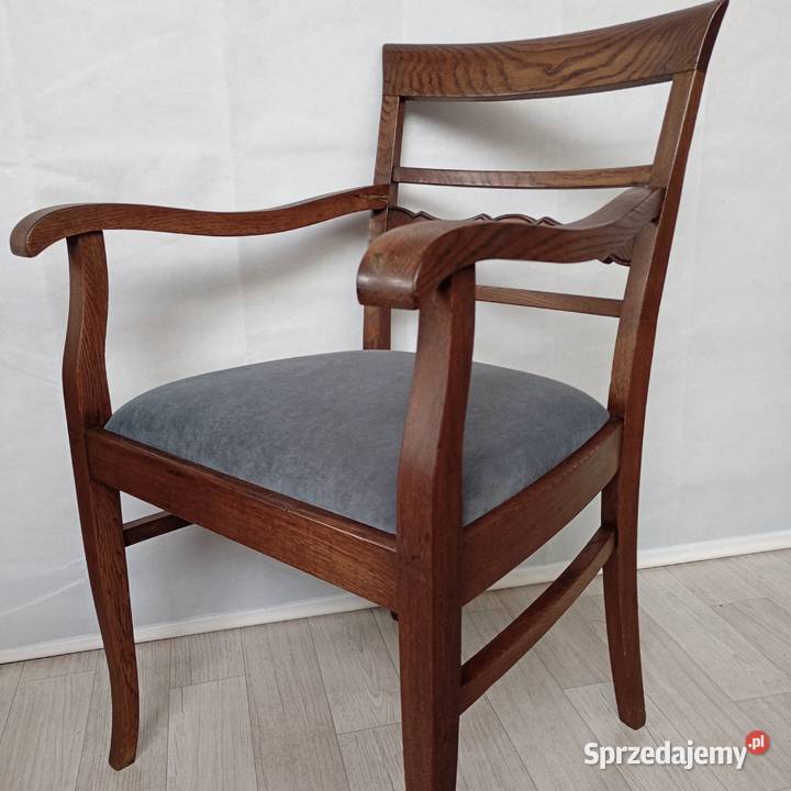 Niemiecki fotel dębowy w stylu secesyjnym