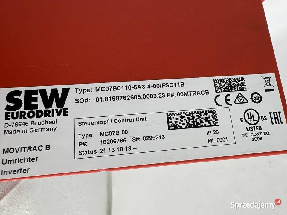 SEW 08226857 MDX60A01105A3400 18206786 MC07B0110 Warszawa