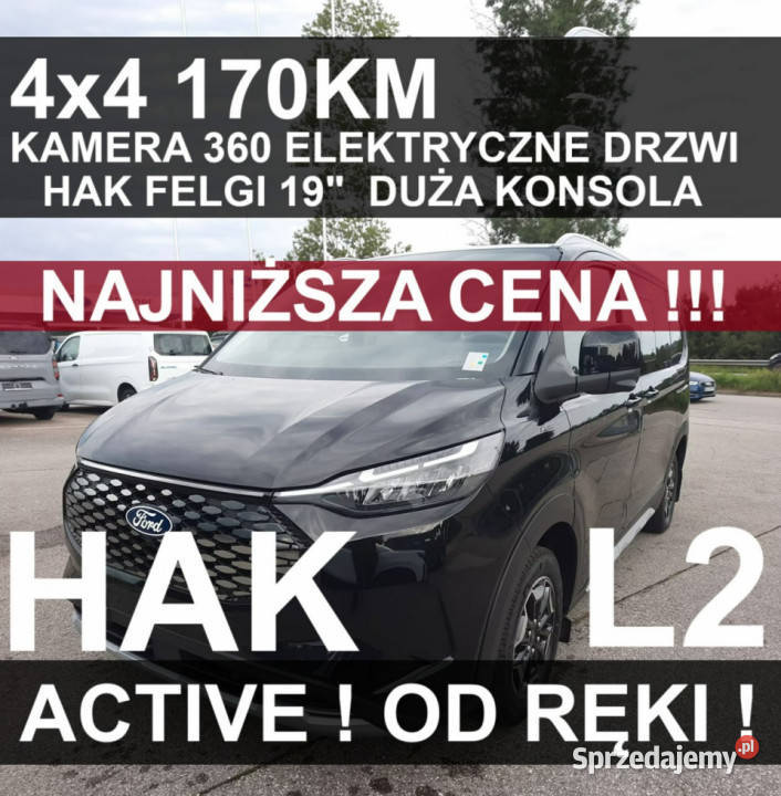 Ford Tourneo Custom L2 4X4 Active Kamera 360 pełny VAT Szczecinek