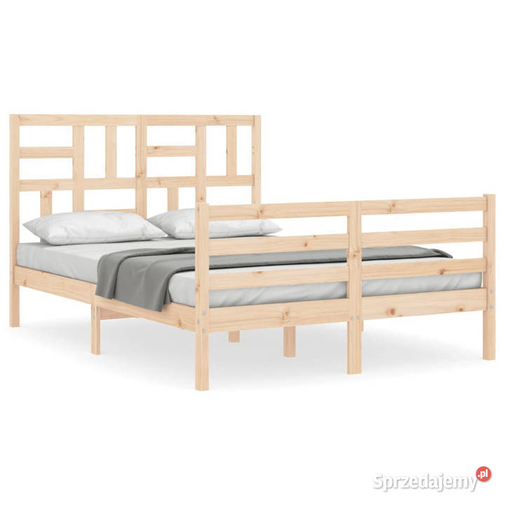 Rama łóżka z wezgłowiem lite drewno 140x200 sprzedam