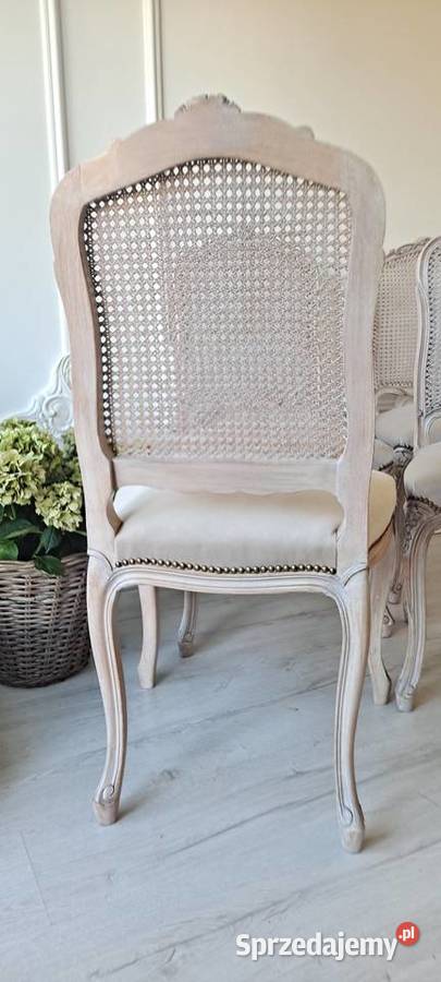 Stylowe krzesła rafia Shabby Chic Ludwik 98cm zachodniopomorskie Szczecin