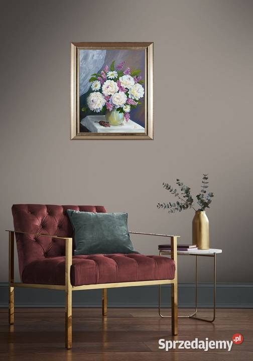 Obraz olejny Białe piwonie Lublin sprzedam