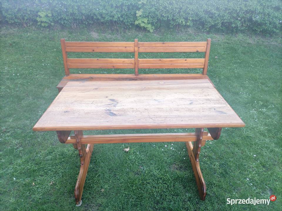 Stół drewniany z ławą Nysa sprzedam