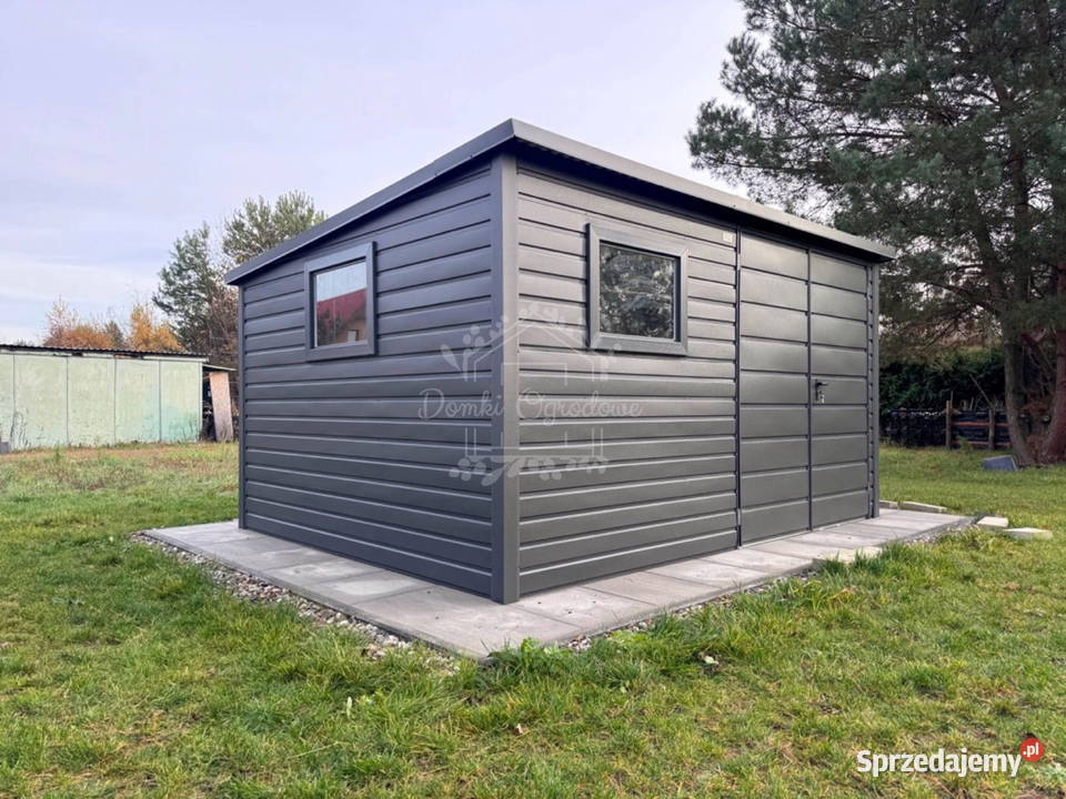 Schowek domek ogrodowy 4x3 m 2x okno antracyt Gliwice