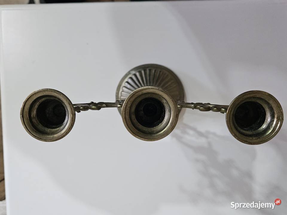 Stylowy Świecznik Mosiężny Kandelabr na 3 Świece Kowal sprzedam